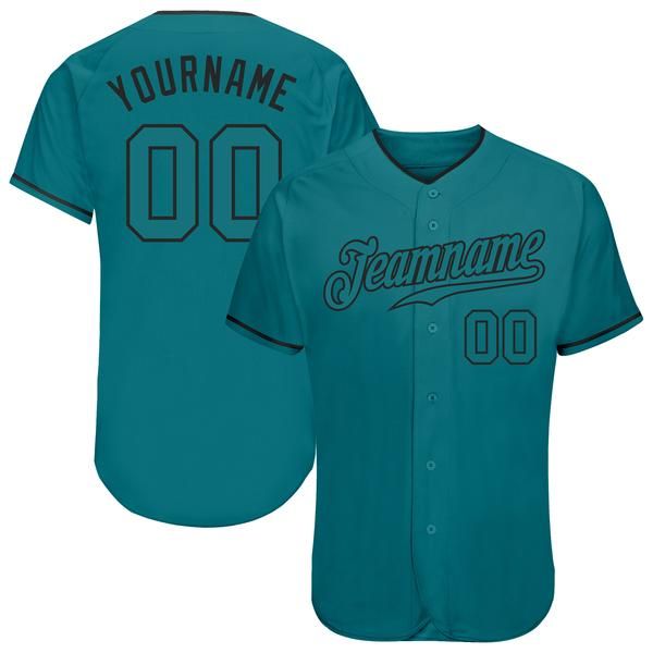 

custom aqua aqua-black authentic baseball jersey, Blue;black