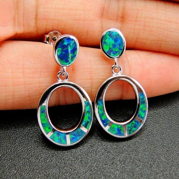 

stud beautiful fire opal earrings 925 sterling silver circle women's for gfit / party engagemet birthday, Golden;silver