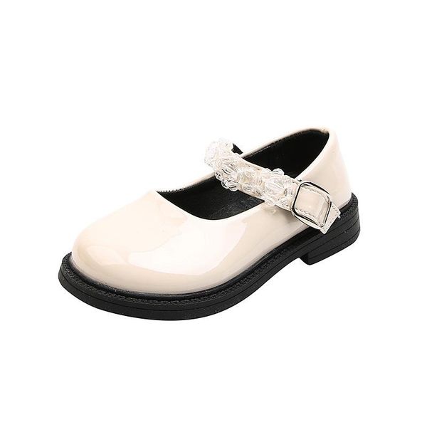 

autumn fashion girl casual shoes kids pearl black children girls bright silver pu leather flat, Black;grey