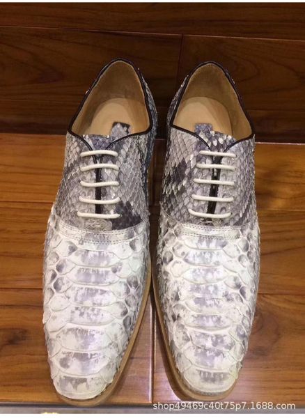 

men's sho busins casual python leather formal men's soft, Black
