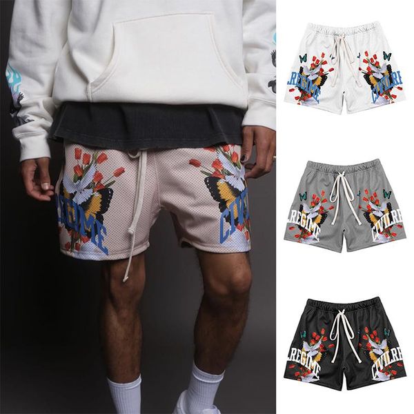 

men's shorts summer men basketball training gyms fitness workout male breathable mesh quick dry sportswear jogger beach, White;black