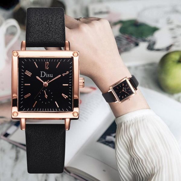 

wristwatches sale watches square digital surface ladies quartz wristwatch fashion leather strap clock featured disu relogio feminino fi, Slivery;brown