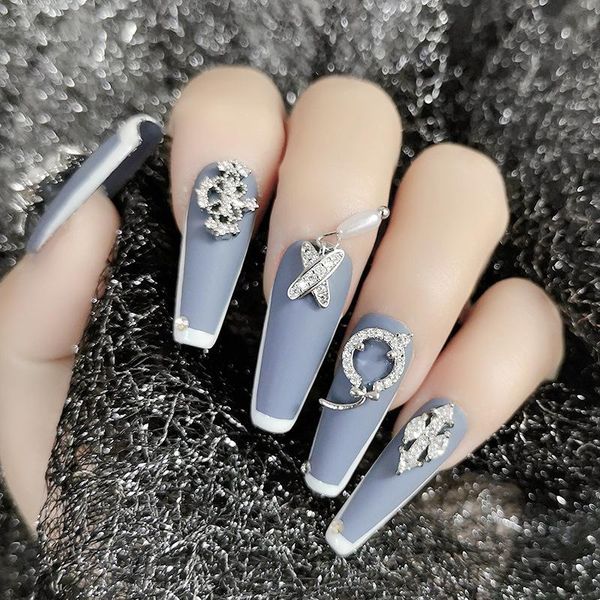 

nail art decorations 5pcs/bag nails accessories jewelry zircon flower pendant wild diamond 3d charms g-0783, Silver;gold