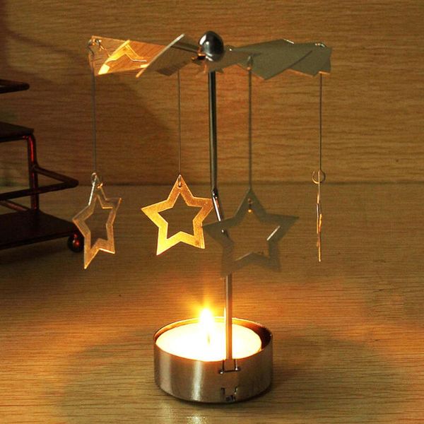

candle holders home decor for spinning rotary metal carousel tea light holder stand xmas gift candelabros decorativos