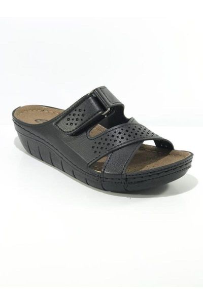 

slippers clavi all2354 ortic insole wedges female, Black