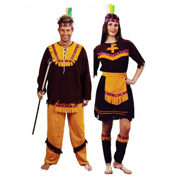 

halloween costume ball cosplay female indian costume savage, Black;red