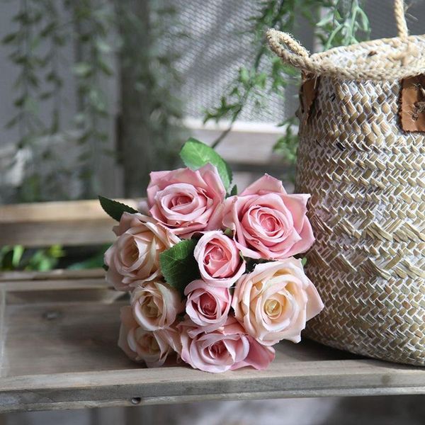

pink silk peony artificial flowers rose wedding home diy decor big bouquet foam accessories craft white fake flower decorative