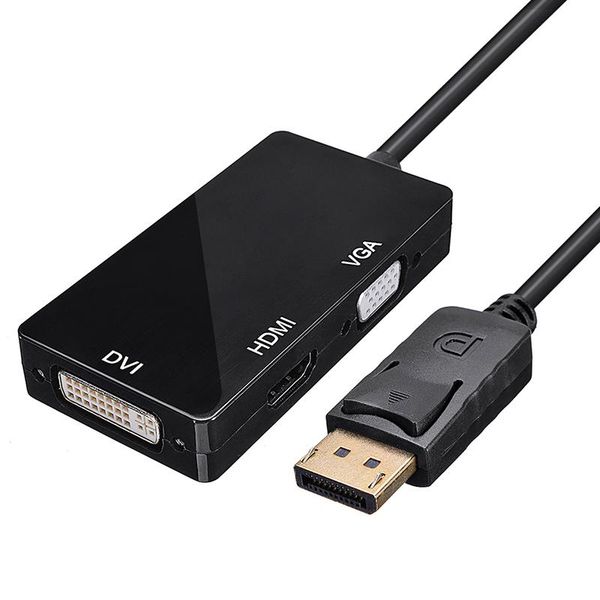 

audio cables & connectors for macbook air pro 1pc mini dp male to dvi vga female adapter 3 in 1 thunderbolt display port converter cabl