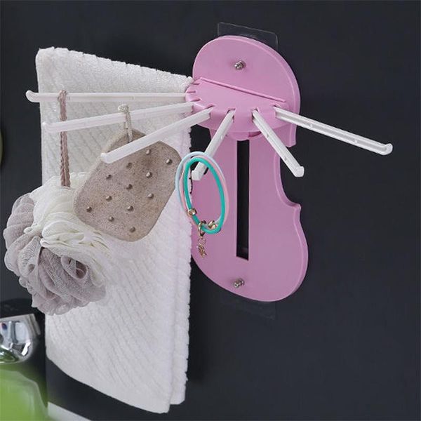 

hooks & rails seven-in-one pull-out rack retractable punch-towel kitchen shelf bathroom bedroom multifunction storage