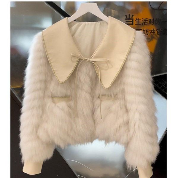 

women's fur & faux winter jacket sheepskin coat for women 2022, Black