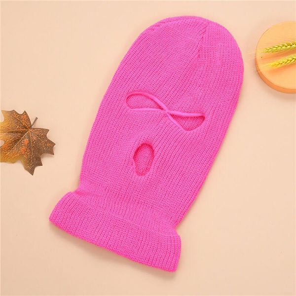 

winter cycling hat full face cover mask balaclava knitted outdoor ski beanie warm breathable masks caps &, Black