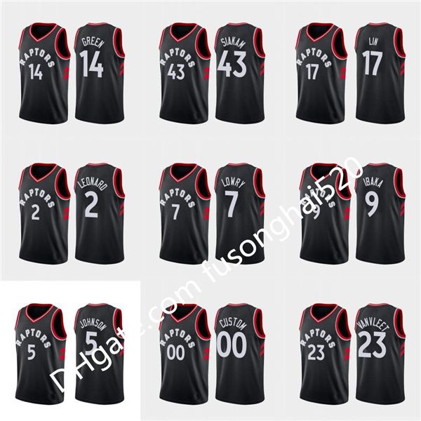 

2021 print men's women kids pascal siakam fred vanvleet danny green kawhi leonard kyle lowry black custom basketball jersey, Black;red