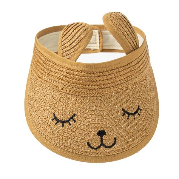 

caps & hats cute comfortable korean baby fashion empty straw hat summer sun for boys and girls with uv protection, Yellow