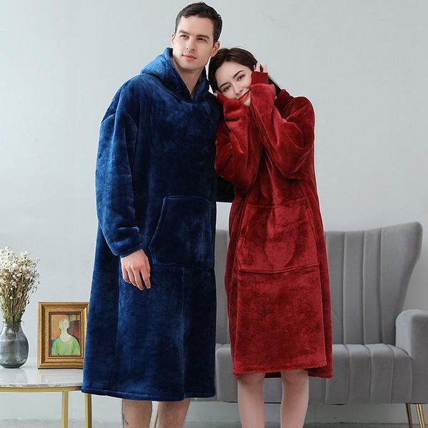 

blankets oversized hooded blanket for couples wearable tv with sleeves warm thick beds travel home
