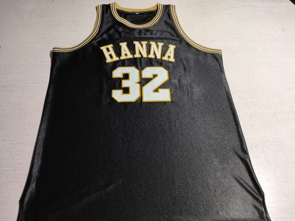 

custom rare t'challa chadwick boseman #32 hanna basketball jersey stitched vintage black any name and number s-5xl, Black;red