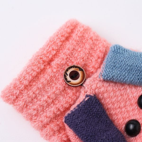 

u8n children' autumn winter mittens warm hal inger warm gloves and gloveslip dual purpose baby cute cartoon boys and girls five f, Blue;gray