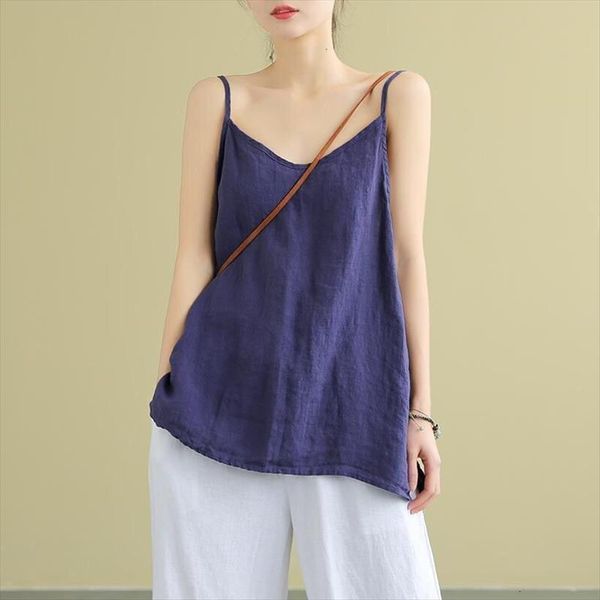 

pure cotton suspender vest summer womens tank literature t shirt 3 21, White