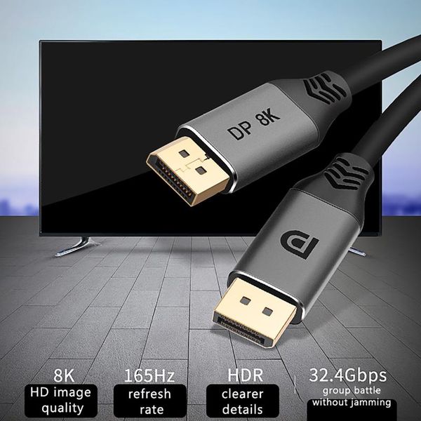 

hd 8k dual-head dp male-to-male computer connection adapter cable display cable, video accessories#g30 game controllers & joysticks