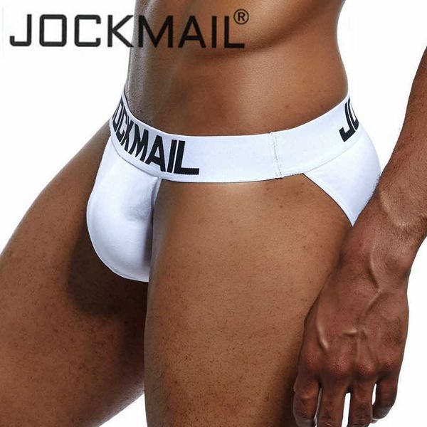 Jockmail Marca Sexy Homens Underwear Briefs Homens Algodão Alta Alta Altura Alta Bikini Gay Sólido Cinza Cor Low Rise Aumentando Calcinhas P0812