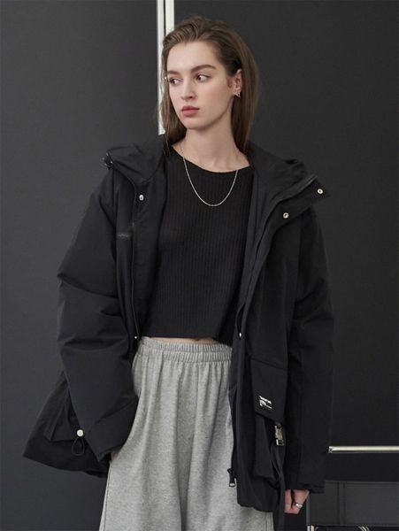 

coldbreak flap pocket zip front hooded winter coat m4sq#, Black