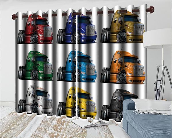

curtain & drapes 3d window child bedroom blackout different color cartoon car interior decoration practical curtains