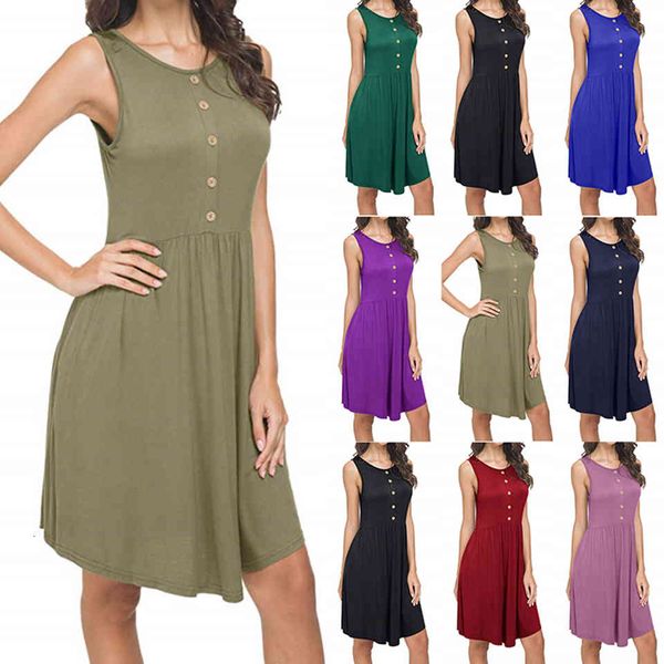 

dress front button retro vintage sukienka dressed high waist without shirt femme robes 2021 summer fashion feminine pocket solid, Black;gray