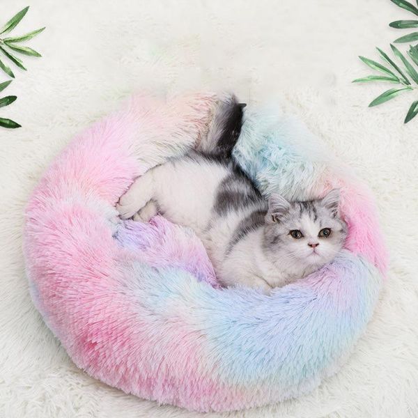 

kennels & pens pet bed for dog comfy calming fluffy plush accessories products cat kennel supplies house hondenmand donut