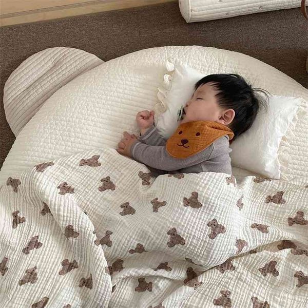 

mi autumn s bear print cotton blanket casual sleeping blanket 210825