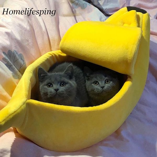 

cat beds & furniture 1pcs banana bed house cute cozy mat warm durable portable pet basket kennel dog cushion supplies multicolor