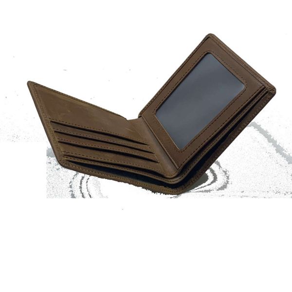 

the wallet men's crazy horse wallet head leather gift items, Black