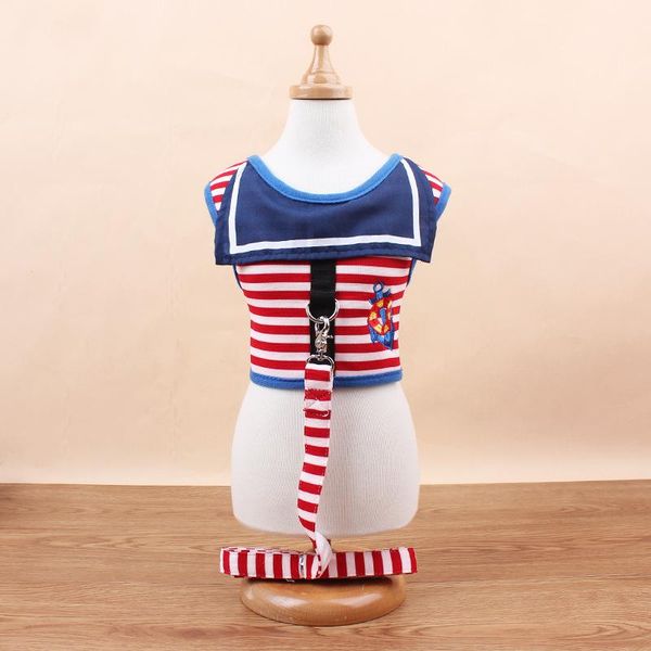

dog collars & leashes soft padded puppy vest harness and leash set fashion striped no pull pet walking for small dogs cats s m l