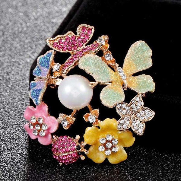 

pins, brooches blucome colorful enamel flower butterfly hijab accessories fashion women insect pin brooch bags broch, Gray
