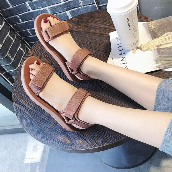 

sandals female 2021 summer fashion wear-resistant casual comfortable wild sports flat bottom beach ladies, Black