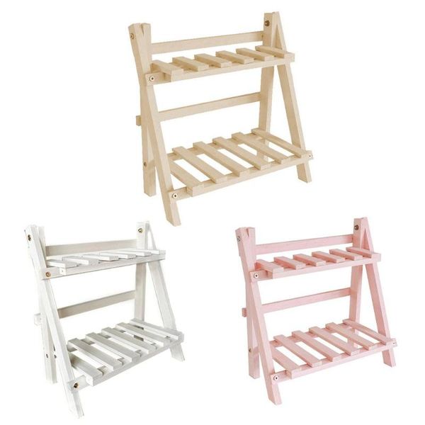 

hooks & rails wooden plant stand 2 tier flower pot display shelf rack planter tray for home living room deskbalcony garden decoration