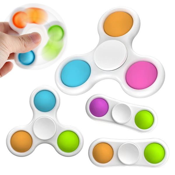 I più nuovi stili Baby Sensory Simple Dimple Toys Regali Bambino adulto Divertente Anti-stress Finger spinner Stress Reliver Push Bubble Decompression Toy