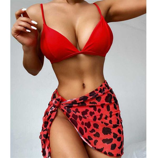 

women's swimwear solid swimsuit women three-pieces triangle bikini set 2021 summer beachwear halter female high cut bathing suit, White;black