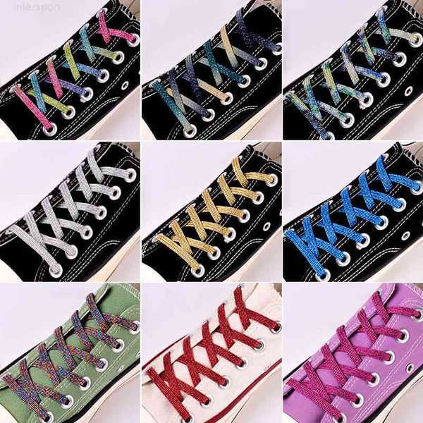 Multicolor Flat Elastic Shoelace 105 cm Mulheres Homens Executando Sports Sports Shoeles Personalizado Elasticidade Alta Sem Cordas de Tênis