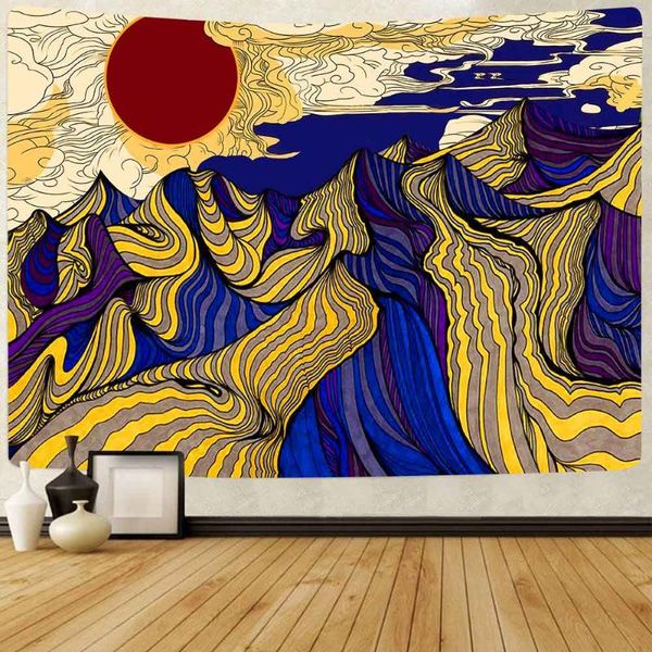 

tapestries simsant mountain sunset tapestry forest trees art wall hanging for living room bedroom home dorm decor