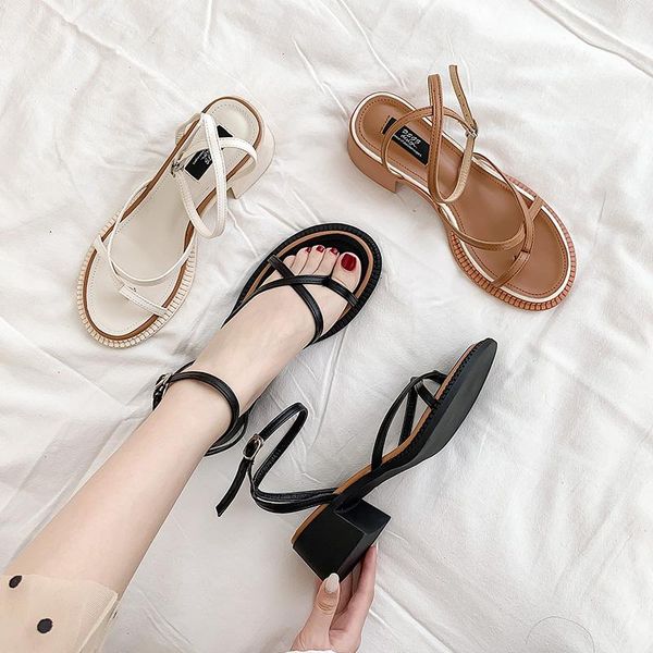 

sandals comfort shoes for women block heels female sandal espadrilles platform 2021 summer med chunky girls fashion high lacquered mediu, Black