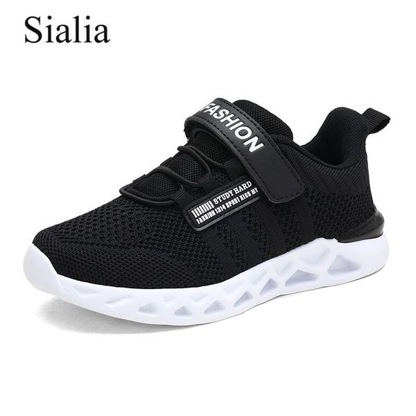

sneakers sialia summer kids shoes for boys children casual girls breathable mesh hook&loop sport sapato infantil, Black;red