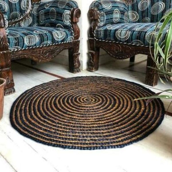 

carpets rug 100%natural jute braided style modern boho carpet rustic look decor area for living room decoration