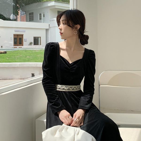 

casual dresses cmaz dres for women summer 2021 korean style, Black;gray