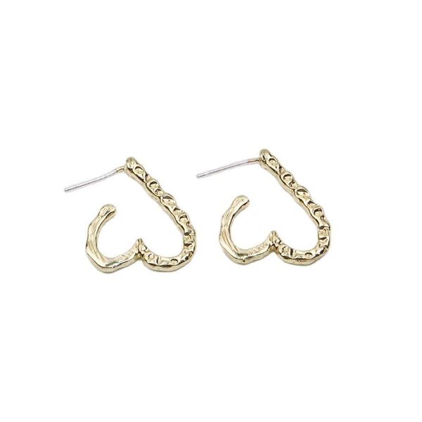 

hoop & huggie eruifa 6pcs 20mm chain earring heart stud connctor gold/silver plated zinc alloy jewelry diy necklace bracelet earrings, Golden;silver