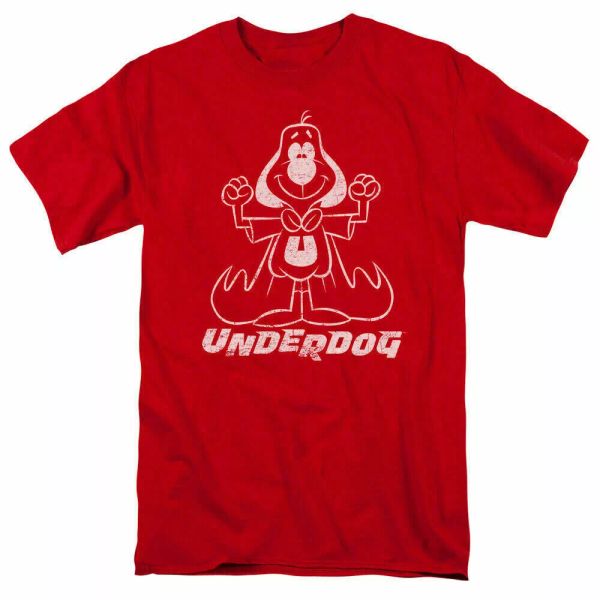 

underdog outline under t shirt mens licensed cartoon merchandise red, White;black