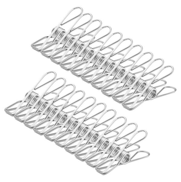 

clothing & wardrobe storage 20 pcs small clip clothes pins durable multi-purpose utility stainless steel clips hooks for home office