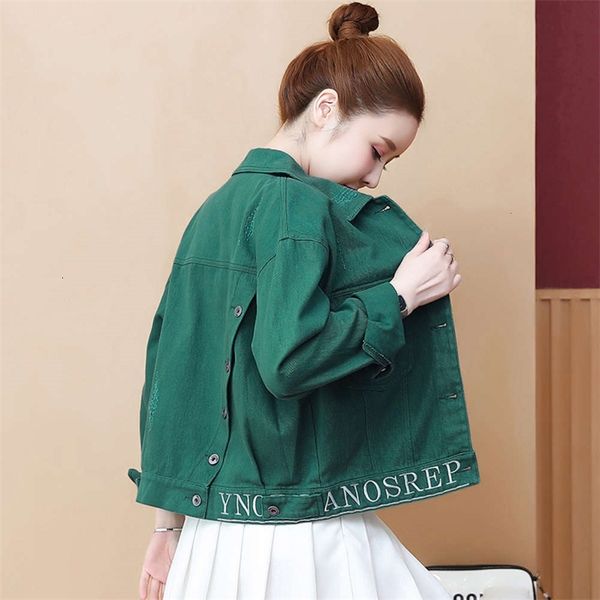

jackets coats korean loose net red casual embroidery denim jacket women's 2021 spring short fashion a80c, Black;brown