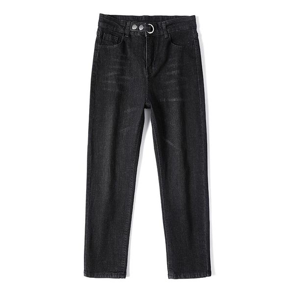 

women's jeans guuzyuviz high waist jean femme casual loose vintage denim pants women black mom plus size pocket, Blue