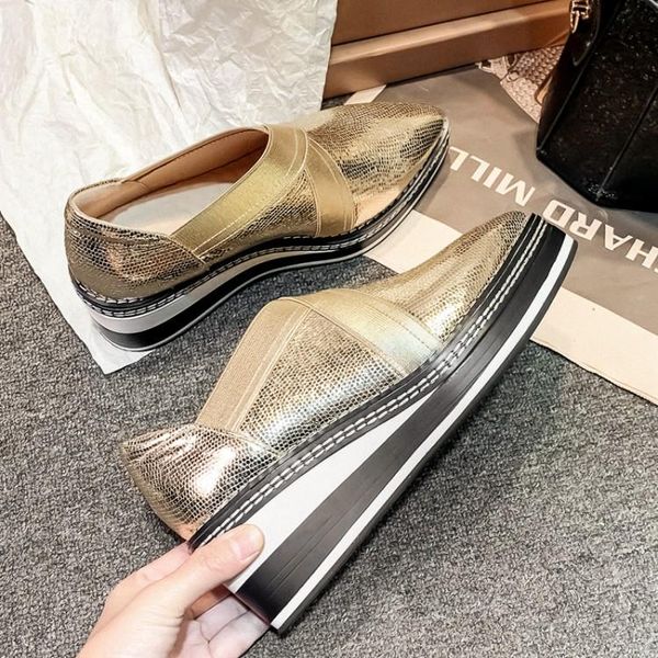

dress shoes mljuese 2021 women pumps autumn spring soft sheepskin gold color pointed toe slip on wedges high heels lady party wedding, Black