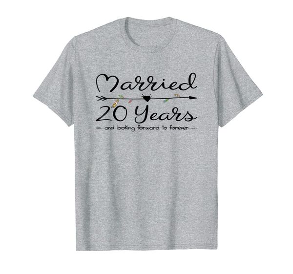 

20th wedding anniversary shirt just married 20 years ago tee, White;black