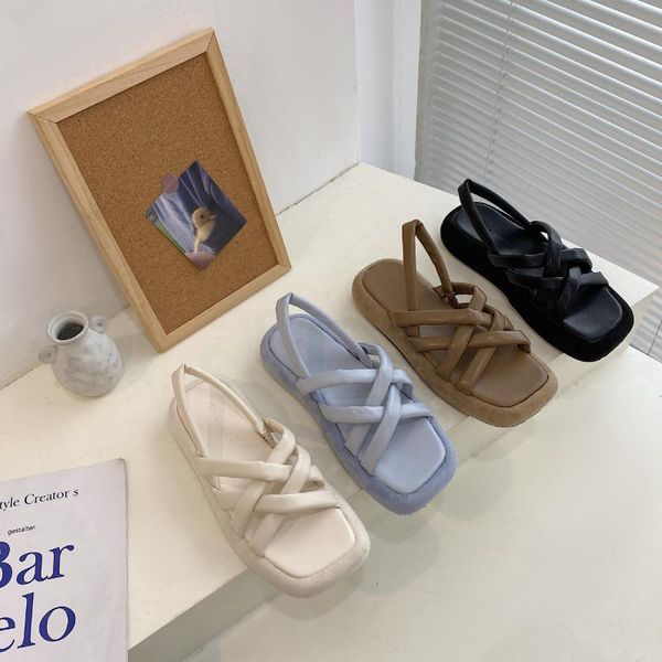 

sandals straps fashion womens shoes 2021 clear heels suit female beige luxury summer outside black elastic band girls comf